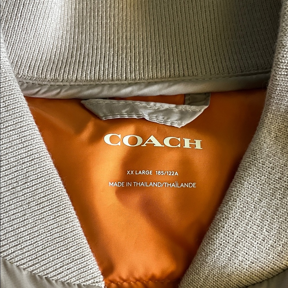 Coach Men's Quilted Vest - Orange & Cream (Style C7799) - Picture 3 of 9